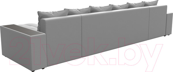 Изображение товара Диван П-образный Лига Диванов Дубай полки слева / 31519 (экокожа белый)