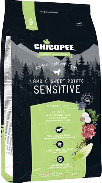 Изображение товара Сухой корм для собак Chicopee HNL Sensitive ягненок с бататом / 5112302 (2кг)