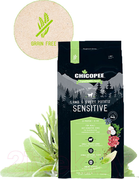 Изображение товара Сухой корм для собак Chicopee HNL Sensitive ягненок с бататом / 5112302 (2кг)