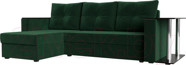 Изображение товара Диван угловой Лига Диванов Атланта левый / 112495L (велюр зеленый)