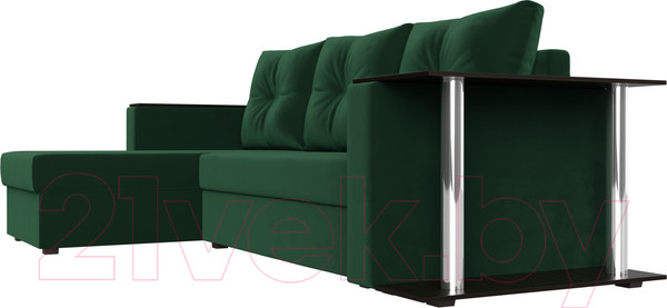 Изображение товара Диван угловой Лига Диванов Атланта левый / 112495L (велюр зеленый)