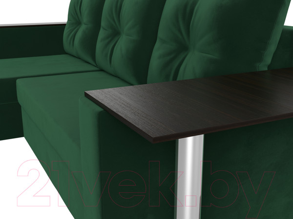 Изображение товара Диван угловой Лига Диванов Атланта левый / 112495L (велюр зеленый)