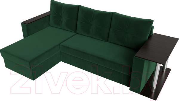 Изображение товара Диван угловой Лига Диванов Атланта левый / 112495L (велюр зеленый)