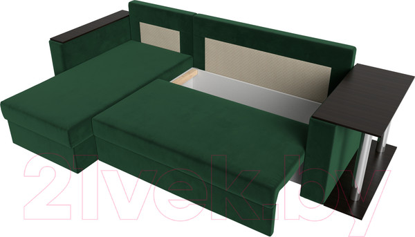 Изображение товара Диван угловой Лига Диванов Атланта левый / 112495L (велюр зеленый)