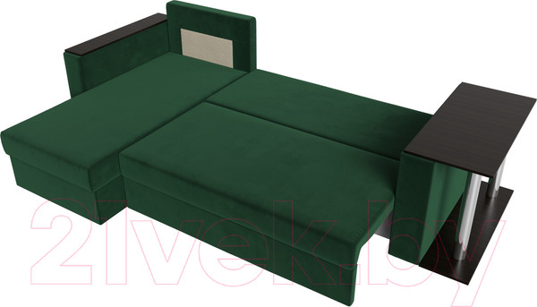 Изображение товара Диван угловой Лига Диванов Атланта левый / 112495L (велюр зеленый)