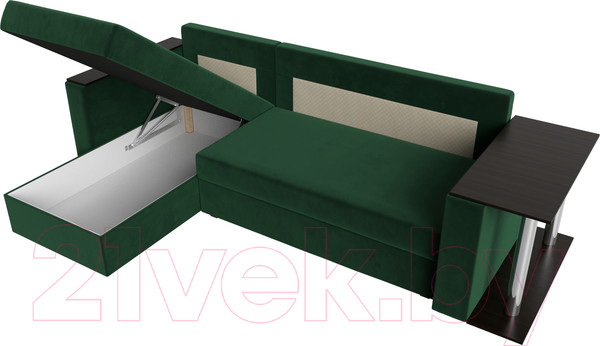 Изображение товара Диван угловой Лига Диванов Атланта левый / 112495L (велюр зеленый)