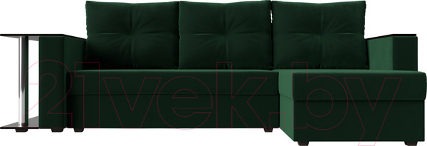 Изображение товара Диван угловой Лига Диванов Атланта правый / 112495 (велюр зеленый)