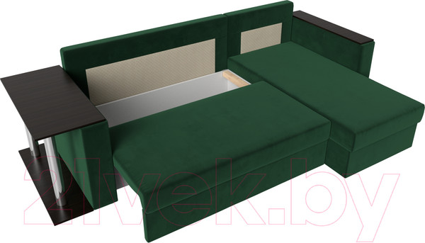 Изображение товара Диван угловой Лига Диванов Атланта правый / 112495 (велюр зеленый)