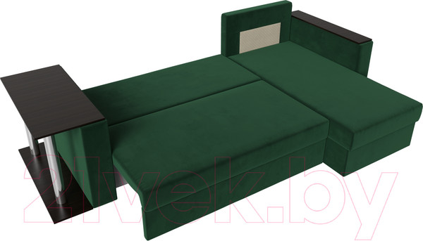 Изображение товара Диван угловой Лига Диванов Атланта правый / 112495 (велюр зеленый)