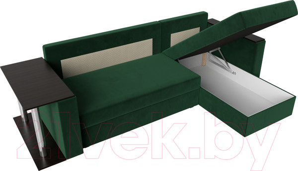 Изображение товара Диван угловой Лига Диванов Атланта правый / 112495 (велюр зеленый)