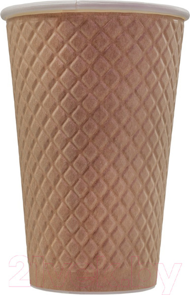 Изображение товара Набор бумажных стаканов Паксервис 400мл / EM90-530 (500шт вафельный крафт)