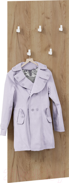 Изображение товара Вешалка для одежды ТриЯ Хилтон настенная 550 Исп.2.1 (дуб крафт золотой/белый)