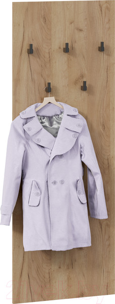 Изображение товара Вешалка для одежды ТриЯ Хилтон настенная 550 Исп.2.1 (дуб крафт золотой/черный)