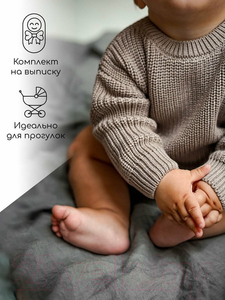 Изображение товара Джемпер для малышей Amarobaby Pure Love Buddy / AB-OD23-PLB26/12-80 (коричневый, р. 80)