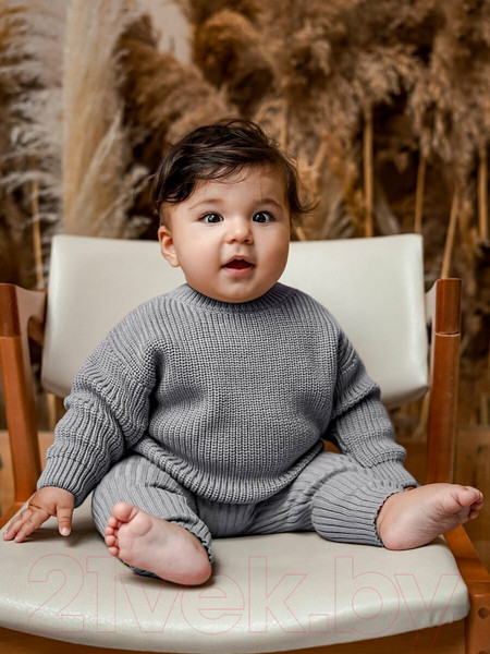 Изображение товара Джемпер для малышей Amarobaby Pure Love Buddy / AB-OD23-PLB26/11-80 (серый, р. 80)