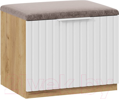 Изображение товара Тумба для обуви ТриЯ Хилтон Исп.2.1 (дуб крафт золотой/белый матовый)