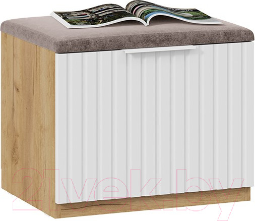 Изображение товара Тумба для обуви ТриЯ Хилтон Исп.2.1 (дуб крафт золотой/белый матовый)