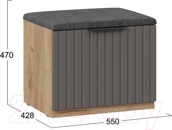 Изображение товара Тумба для обуви ТриЯ Хилтон Исп.2.1 (дуб крафт золотой/графит матовый)