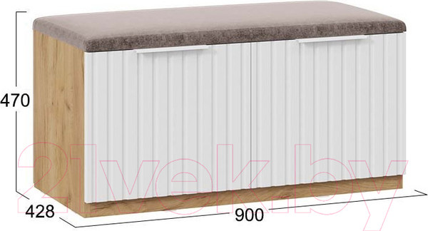 Изображение товара Тумба для обуви ТриЯ Хилтон Исп.2.2 (дуб крафт золотой/белый матовый)