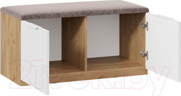 Изображение товара Тумба для обуви ТриЯ Хилтон Исп.2.2 (дуб крафт золотой/белый матовый)