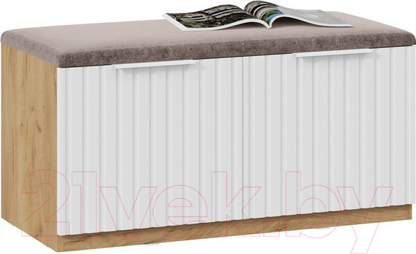 Изображение товара Тумба для обуви ТриЯ Хилтон Исп.2.2 (дуб крафт золотой/белый матовый)