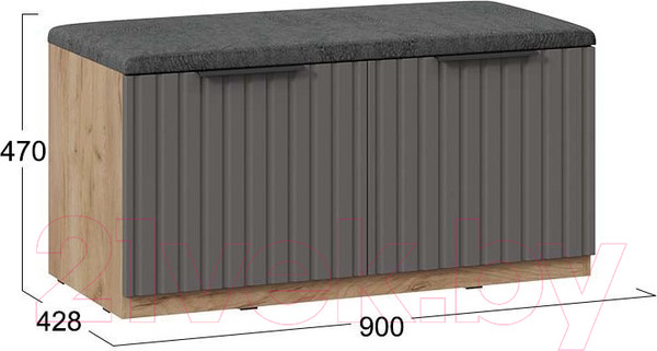 Изображение товара Тумба для обуви ТриЯ Хилтон Исп.2.2 (дуб крафт золотой/графит матовый)