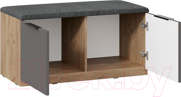 Изображение товара Тумба для обуви ТриЯ Хилтон Исп.2.2 (дуб крафт золотой/графит матовый)