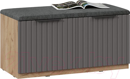 Изображение товара Тумба для обуви ТриЯ Хилтон Исп.2.2 (дуб крафт золотой/графит матовый)