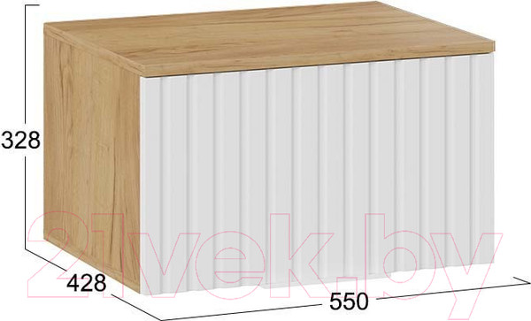 Изображение товара Шкаф навесной ТриЯ Хилтон Исп.2.1 (дуб крафт золотой/белый матовый)