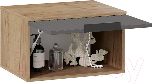 Изображение товара Шкаф навесной ТриЯ Хилтон Исп.2.1 (дуб крафт золотой/графит матовый)