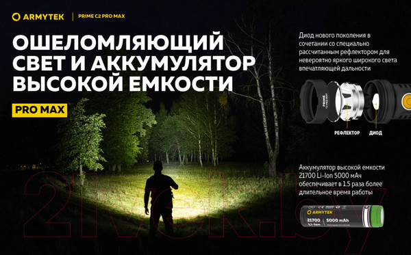 Изображение товара Фонарь Armytek Prime C2 Pro Max Warm / F08601W