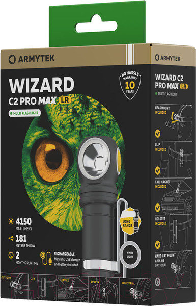 Изображение товара Фонарь Armytek Wizard C2 Pro Max LR White / F06702C
