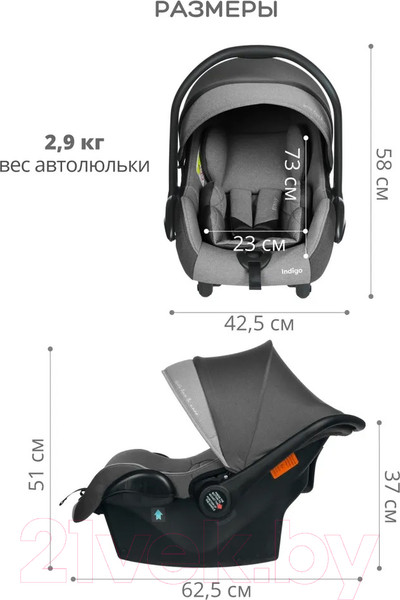 Изображение товара Автокресло INDIGO Bonny (серый/светло-серый)