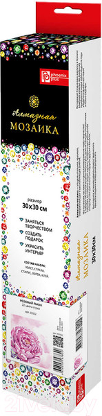 Изображение товара Набор алмазной вышивки Феникс+ Розовый пион / 65552