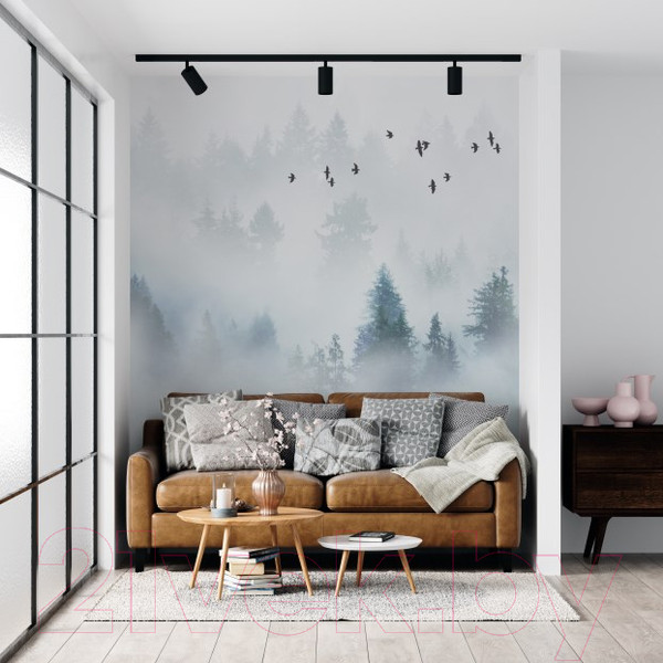 Изображение товара Фотообои листовые ФабрикаФресок Светлый туманный лес / 012265 (200x265)