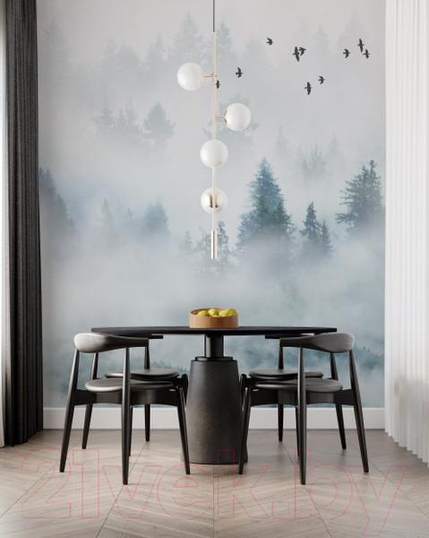 Изображение товара Фотообои листовые ФабрикаФресок Светлый туманный лес / 012265 (200x265)