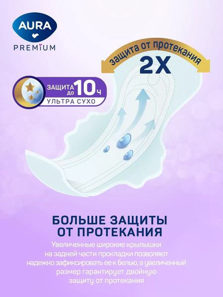 Изображение товара Прокладки гигиенические Aura Premium Night (7шт)