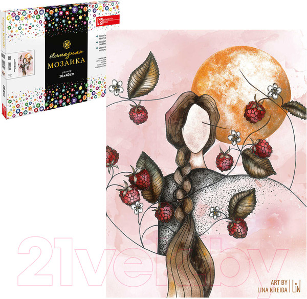 Изображение товара Набор алмазной вышивки Феникс+ Малина by Lina Kredia / 65586