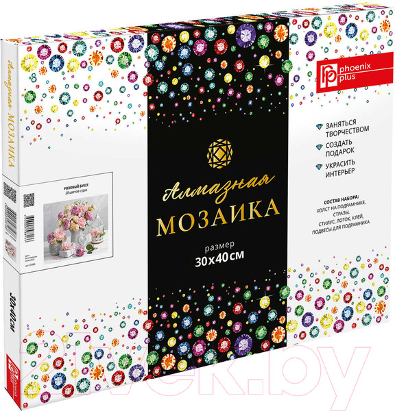 Изображение товара Набор алмазной вышивки Феникс+ Розовый букет / 65588