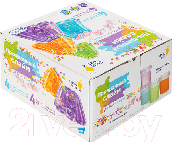 Изображение товара Набор слаймов Genio Kids Мялка-жмялка / LIZ38 (прозрачный)