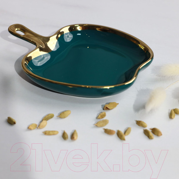 Изображение товара Блюдо AksHome Moonshine 23 (темно-зеленый/золото)