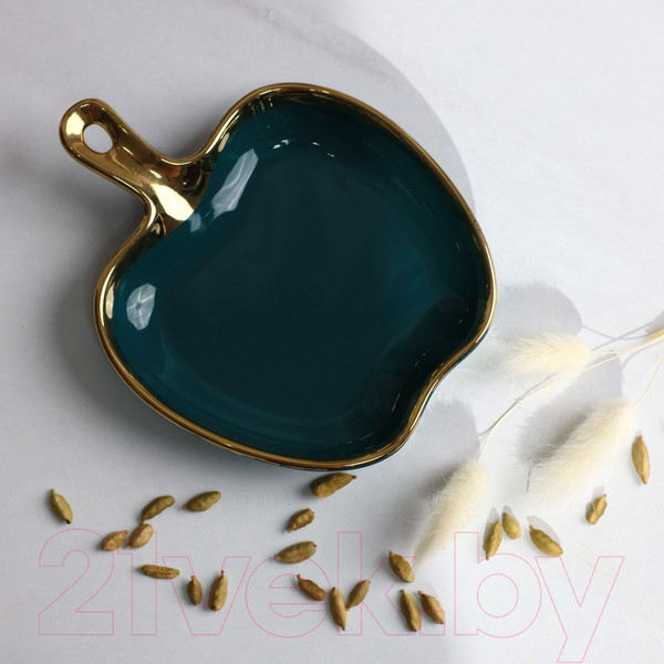 Изображение товара Блюдо AksHome Moonshine 23 (темно-зеленый/золото)