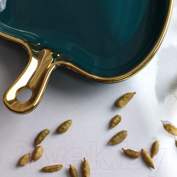 Изображение товара Блюдо AksHome Moonshine 23 (темно-зеленый/золото)