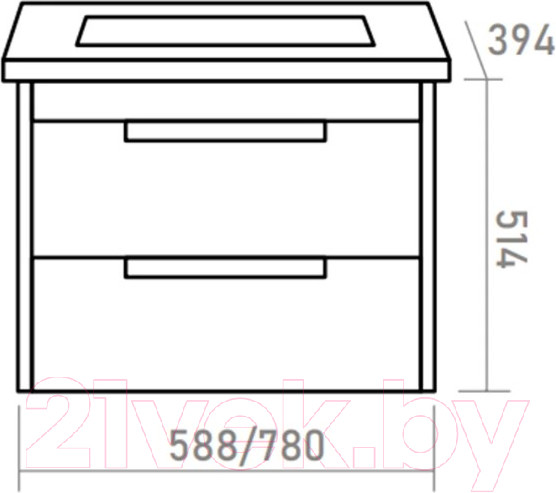 Изображение товара Тумба под умывальник Brevita Ariana 60 / ARI-01060-0742Я