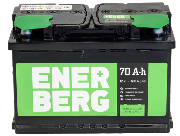 Изображение товара Автомобильный аккумулятор Enerberg 6СТ-70VLR 680A R+ (70 А/ч)