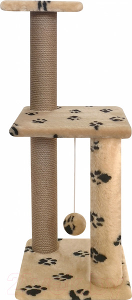 Изображение товара Комплекс для кошек Kogtik Триола Lux / НтБЛд (бежевый/лапки/джут)