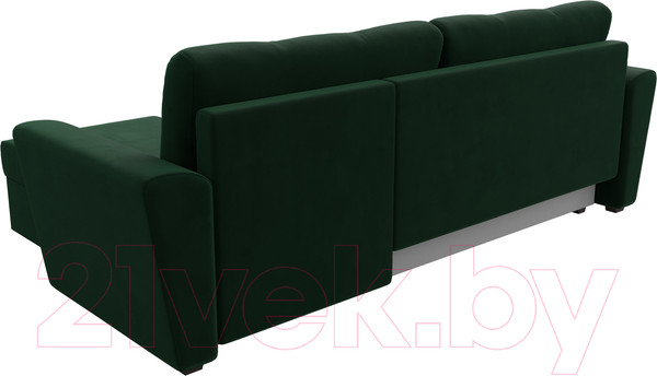 Изображение товара Диван угловой Лига Диванов Амстердам Лайт правый / 112451 (велюр зеленый)