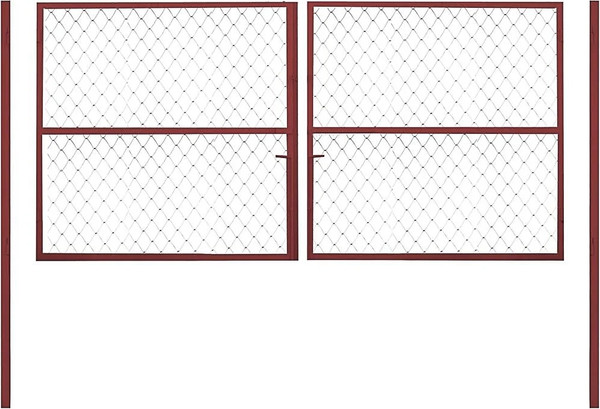 Изображение товара Ворота распашные Белзабор Из профильной трубы и сетки рабицы наружное открытие 3.5x1.2м