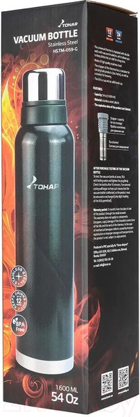 Изображение товара Термос для напитков Тонар HS.TM-059-G (1.6л, зеленый)