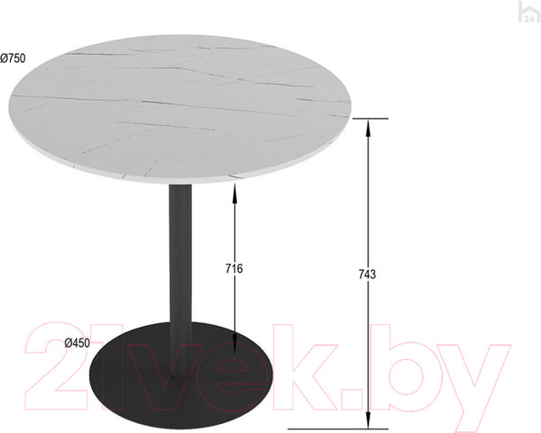 Изображение товара Обеденный стол Калифорния мебель Дейл (белый мрамор)